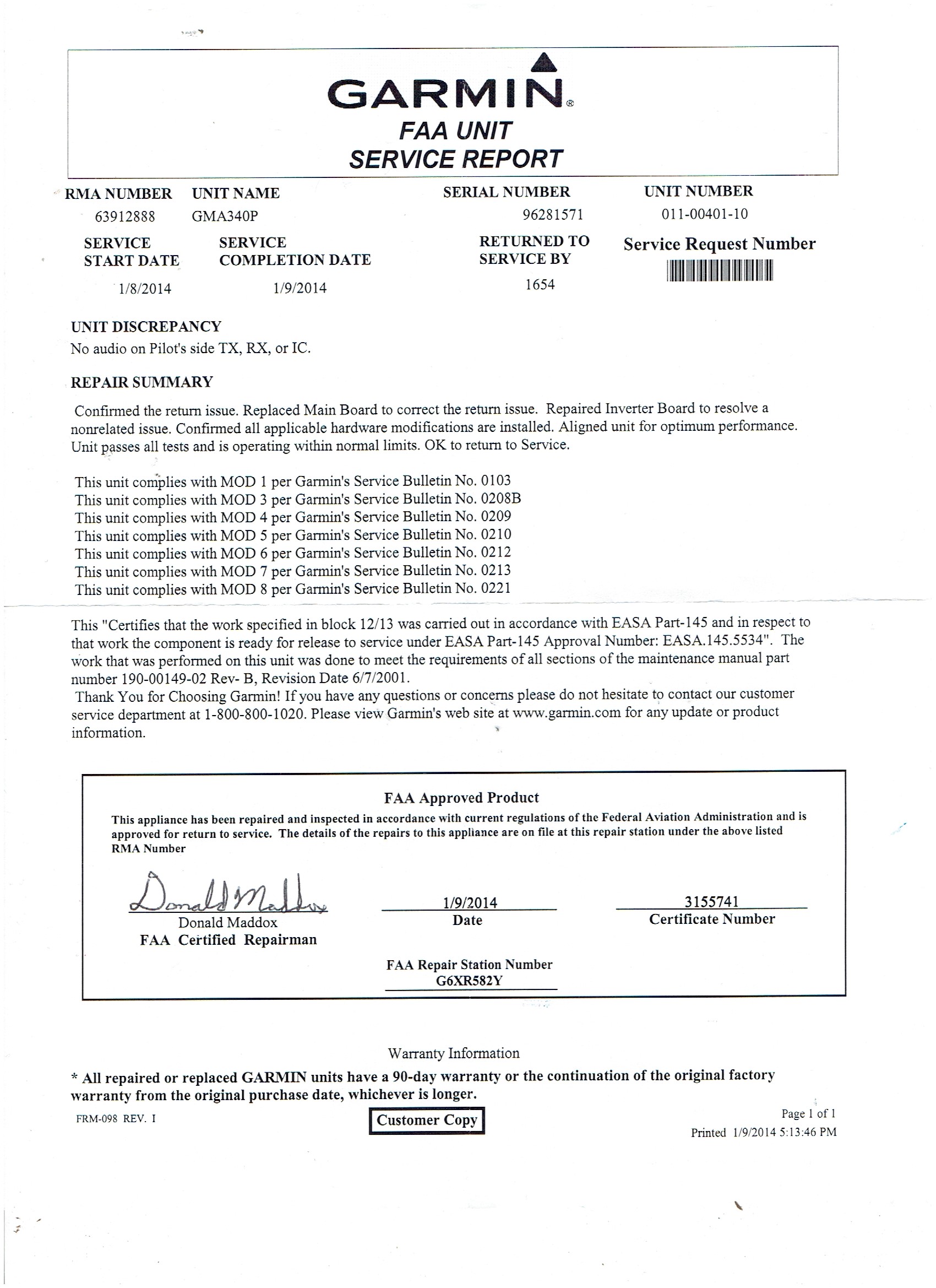 Lancair 320/360 N52LC document