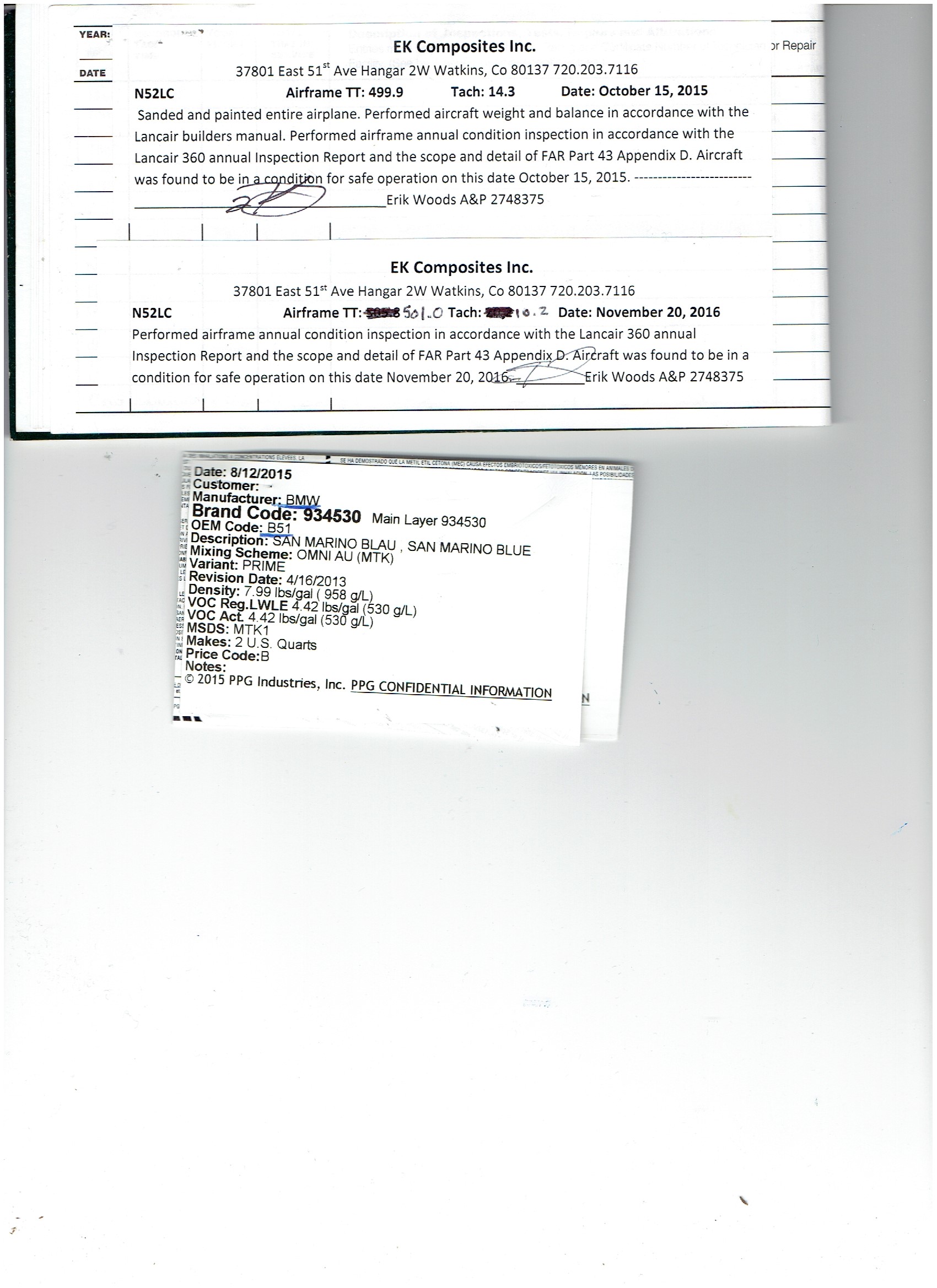 Lancair 320/360 N52LC document