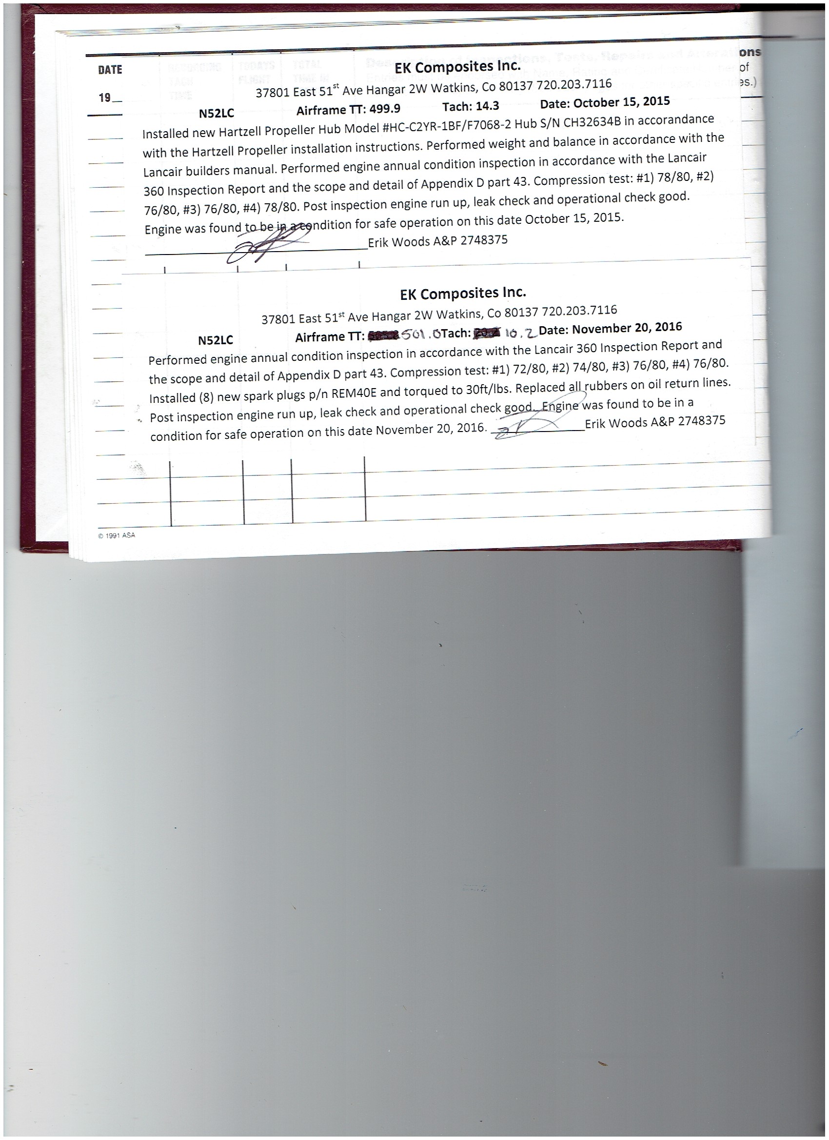 Lancair 320/360 N52LC document