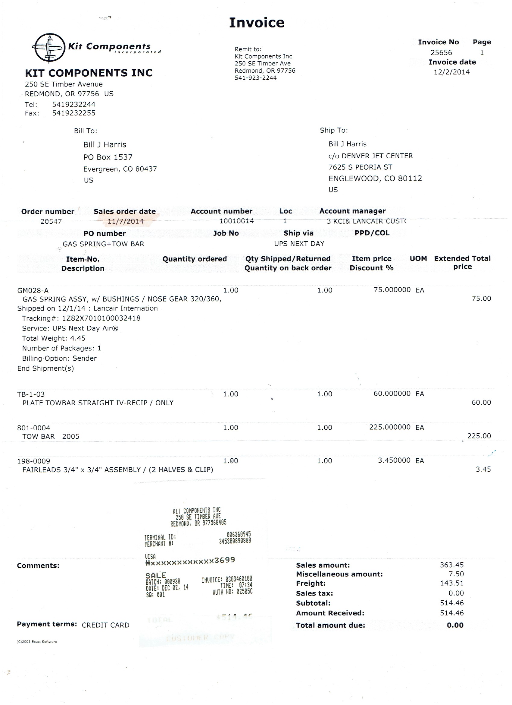 Lancair 320/360 N52LC document