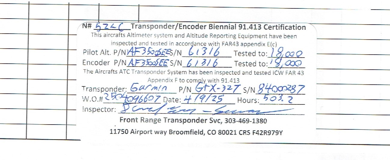 Lancair 320/360 N52LC document